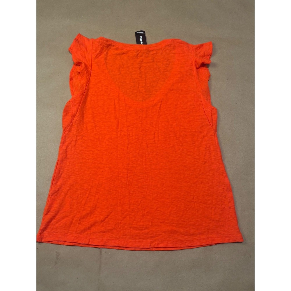 Express Orange Ruffle Sleeve Top Womens Size S - Picture 5 of 6